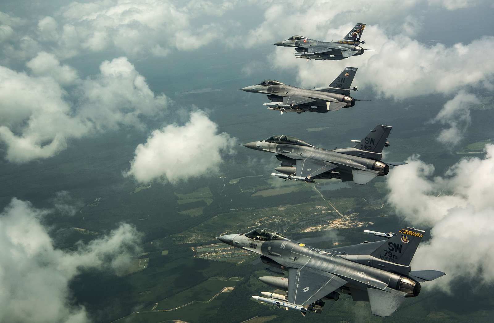 A Four-Ship formation of F-16 Fighting Falcons fly - NARA & DVIDS ...