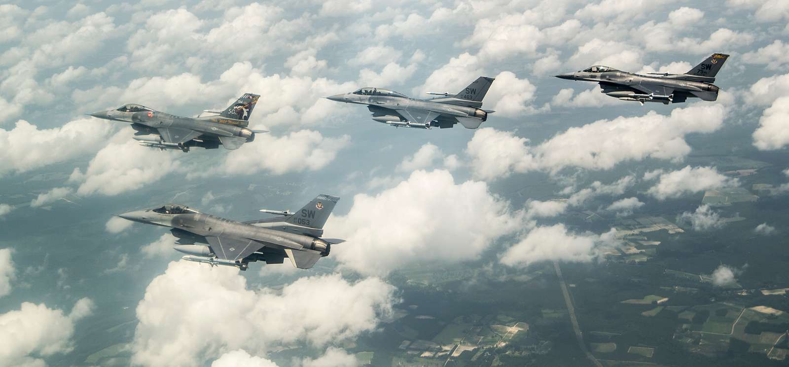 A Four-Ship formation of F-16 Fighting Falcons fly - NARA & DVIDS ...