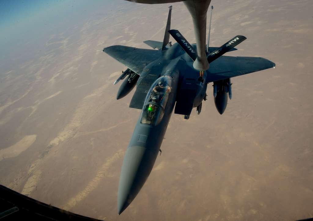 A U.S. Air Force F-15E Strike Eagle Receives Fuel From - NARA & DVIDS ...