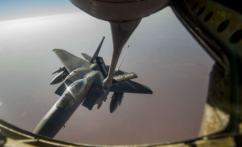 A U.S. Air Force F-15E Strike Eagle Receives Fuel From - NARA & DVIDS ...