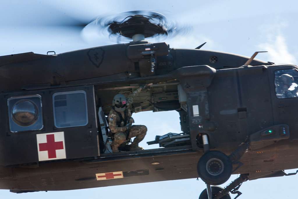 A U.S. Army medical evacuation helicopter prepares - PICRYL Public ...