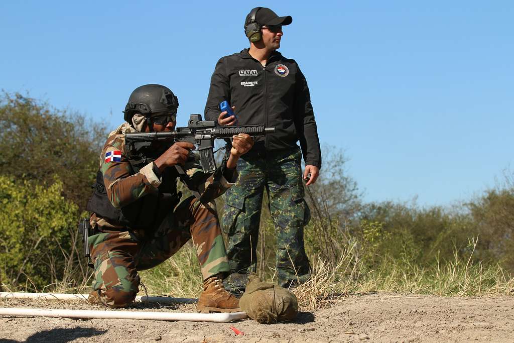 A U.S. Army Special Forces Soldier, who is part of a two-man sniper team,  fires down range July 19, 2017 in Paraguari, Paraguay. The American sniper  team is competing in Fuerzas Comando