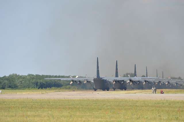 PAPA AIR BASE, Hungary — Seven of the eight C-130 Hercules - NARA ...