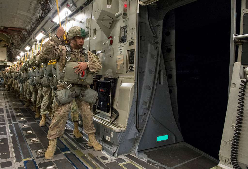 U S Army Paratroopers Prepare To Jump From A C Picryl Public