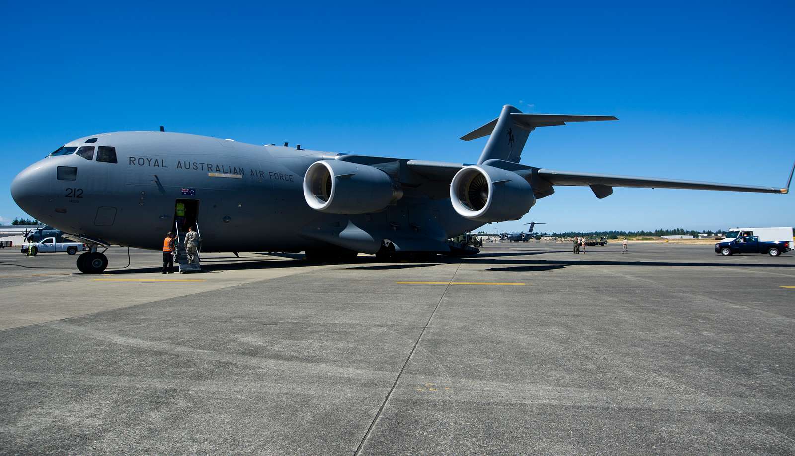 A Royal Australian Air Force C-17 Globemaster III is - NARA & DVIDS ...