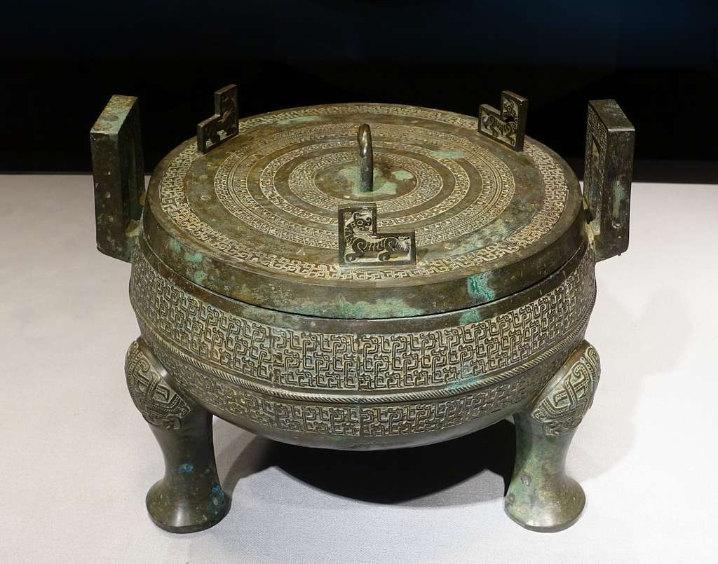 Ding cooking vessel with coiling dragon design, China, Spring and ...
