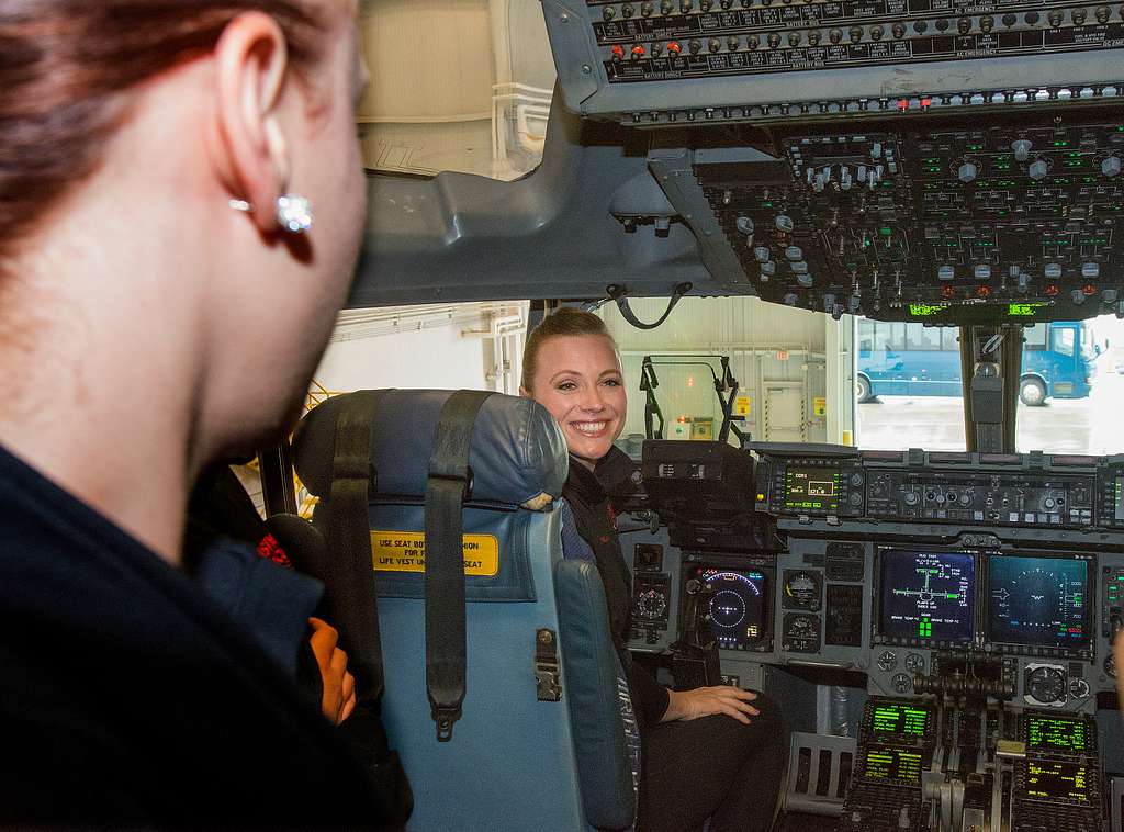 Radio City Rockettes pose in the cockpit of a 445th - NARA & DVIDS ...