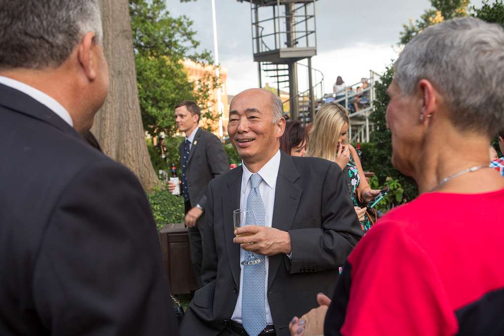 Japanese ambassador to U.S. Kenichiro Sasae visits UTD, Rangers Ballpark