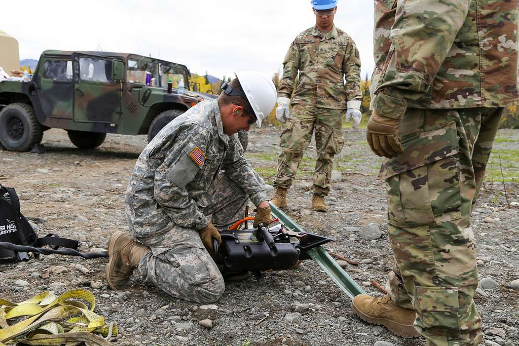 Alaska Army National Guard Spc. Brodie Smith a wheeled NARA