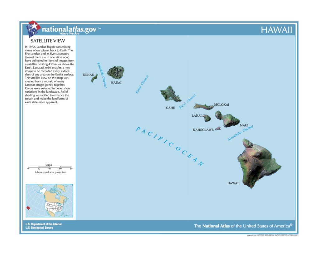 Hawaii Satellite View Map Picryl Public Domain Image