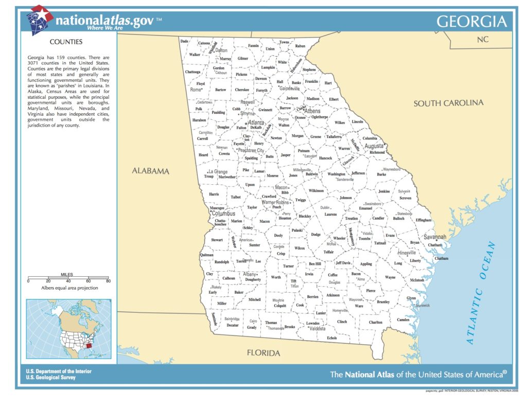 Map Of Georgia. Counties. - Public Domain Map - Picryl - Public Domain 