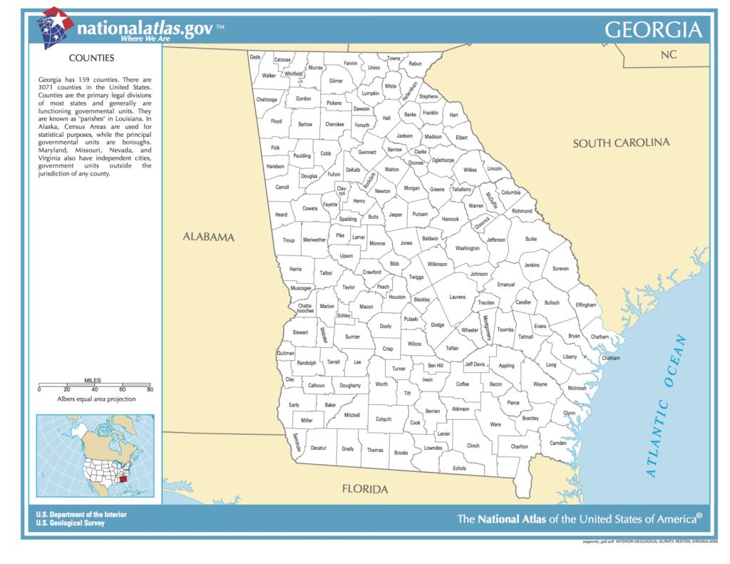 Map of Georgia. Counties. - PICRYL Public Domain Search