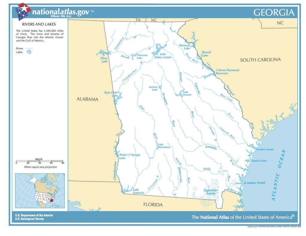 Map Of Georgia Rivers And Lakes Picryl Public Domain Media Search Engine Public Domain Image