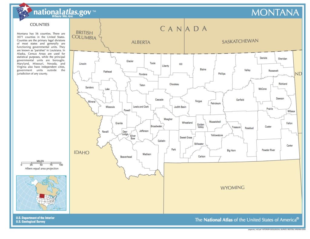 Map Of Montana Counties Picryl Public Domain Image
