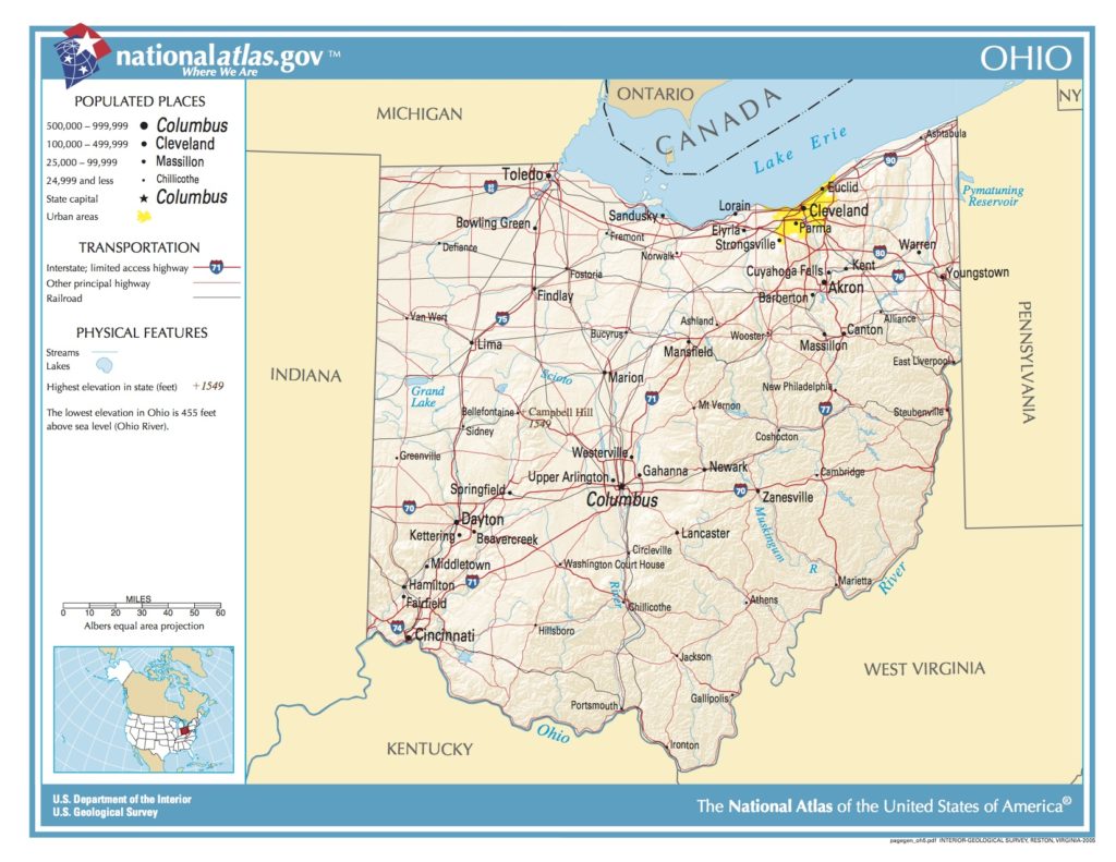 Map Of Ohio - Public Domain Copyright Free Geographic Map - Picryl 