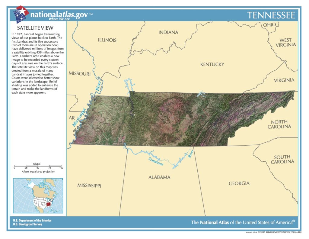 Satellite Map Of Tennessee Tennessee Satellite View Map - Picryl Public Domain Search