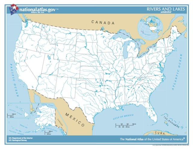 Us Major Rivers Map Printable