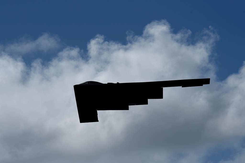 A U.S. Air Force B-2 Spirit Bomber Takes Off Form Andersen - NARA ...