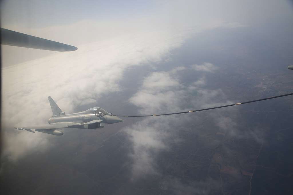 A Spanish Air Force Eurofighter Typhoon receives fuel - NARA & DVIDS ...