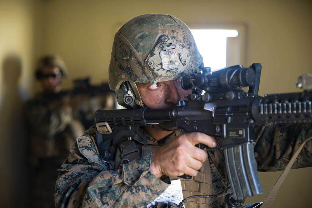 A U.S. Marine with Kilo Company, Battalion Landing - NARA & DVIDS ...