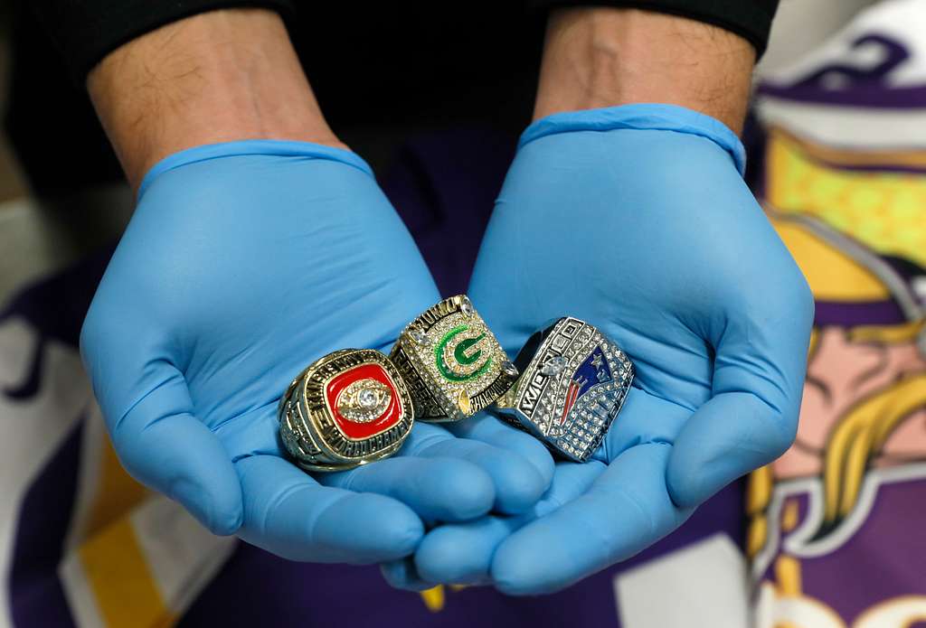 Recently confiscated counterfeit Super Bowl rings rest - PICRYL - Public  Domain Media Search Engine Public Domain Search