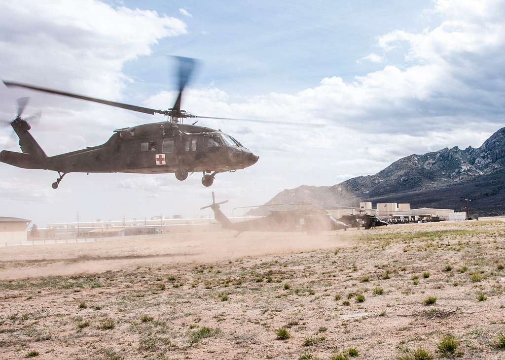 A UH-60 MedEvac Black Hawk helicopter with the U.S. - PICRYL - Public ...