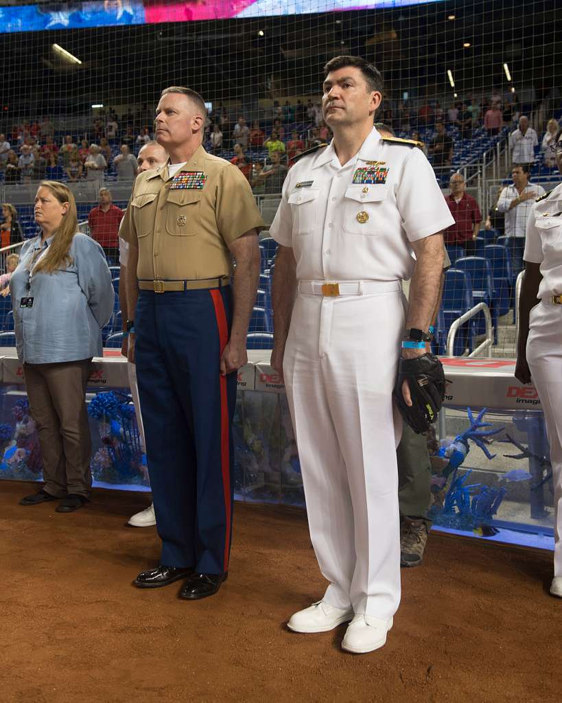 The color guard parades the colors before a Miami Marlins game at Marlins  Park in Miami, Fla., during Fleet Week Port Everglades. - PICRYL - Public  Domain Media Search Engine Public Domain Search