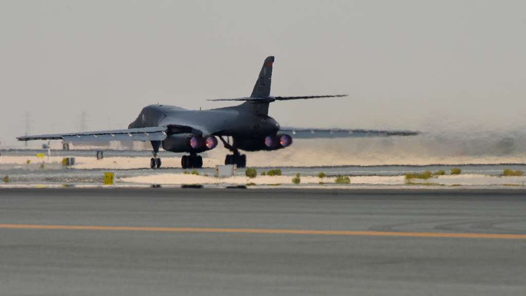 A U.S. Air Force B-1B Lancer, Departs An Airfield, - PICRYL Public ...