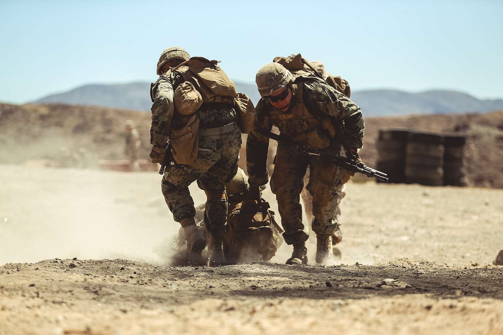 Marines in the Infantry Officer Course drag a cherry - NARA & DVIDS ...