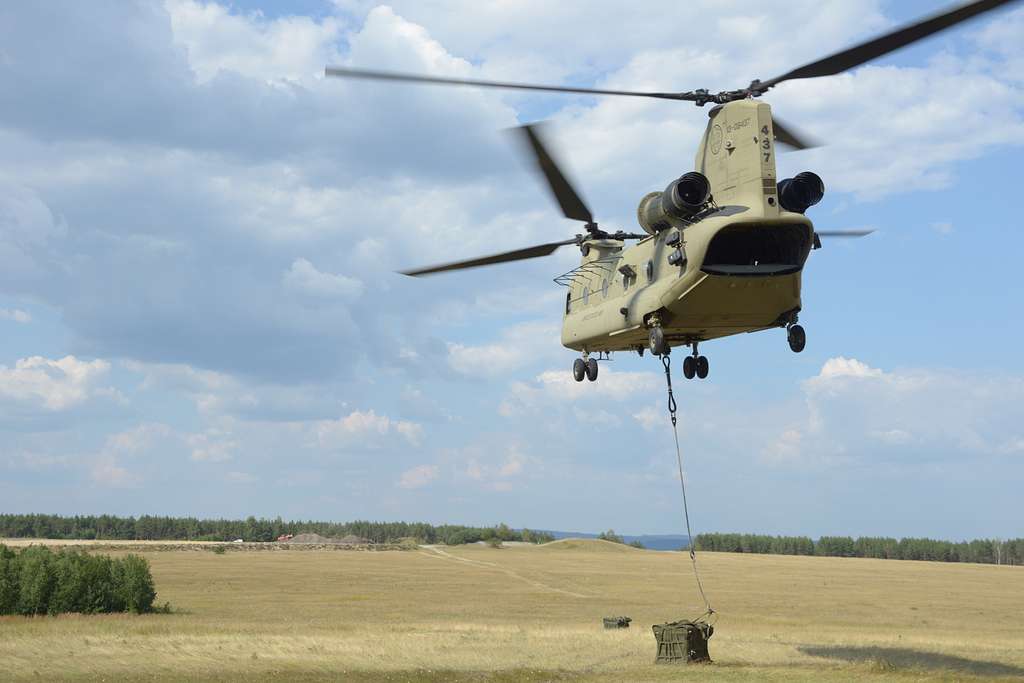 A U.S. CH-47F Chinook Helicopter Assigned To Bravo - NARA & DVIDS ...