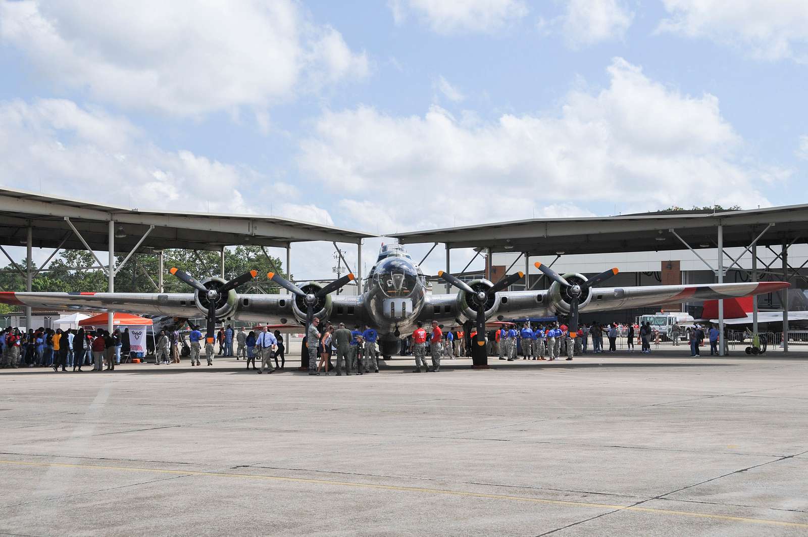 JROTC Students Gather Infront Of The B-17 Bomber During - NARA & DVIDS ...