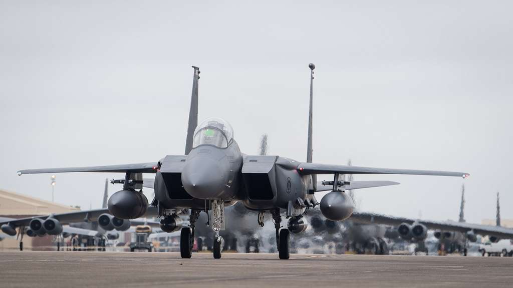 An F-15E Strike Eagle, from Seymour Johnson Air Force - NARA & DVIDS ...