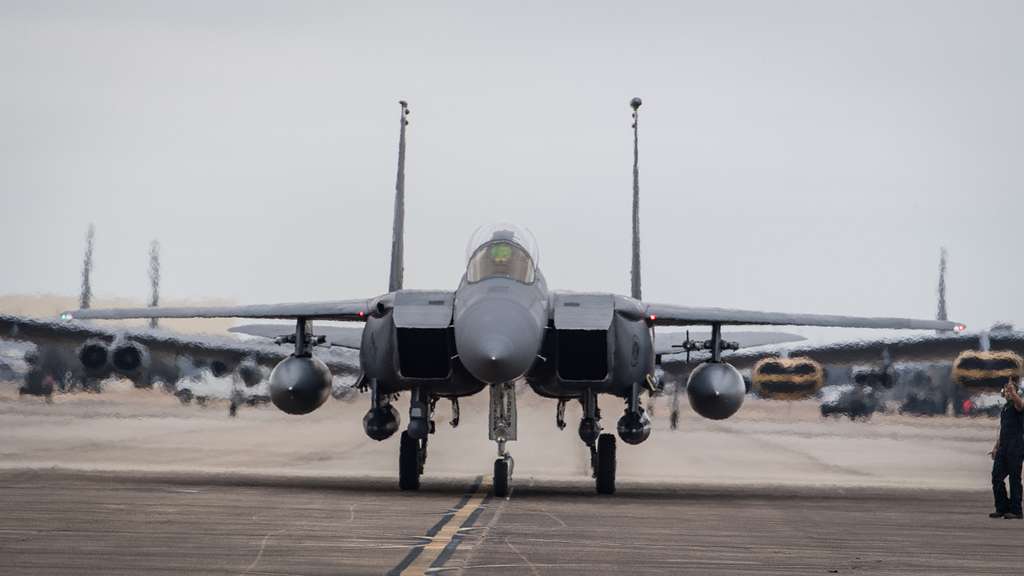 An F-15E Strike Eagle, from Seymour Johnson Air Force - NARA & DVIDS ...