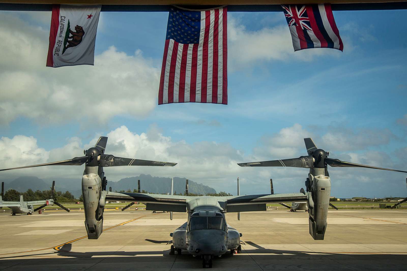 A Static Display Of An MV-22B Osprey Is Showcased Under - NARA & DVIDS ...