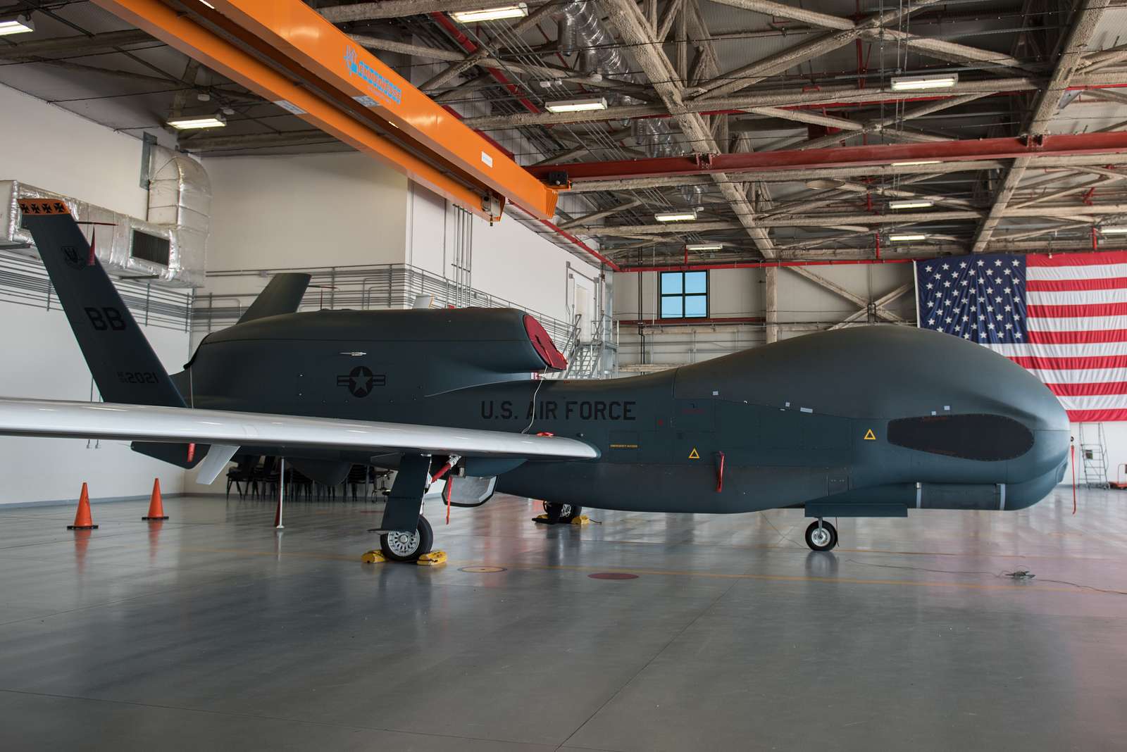 An RQ-4 Global Hawk sits static in a hangar Oct. 25, - NARA & DVIDS ...