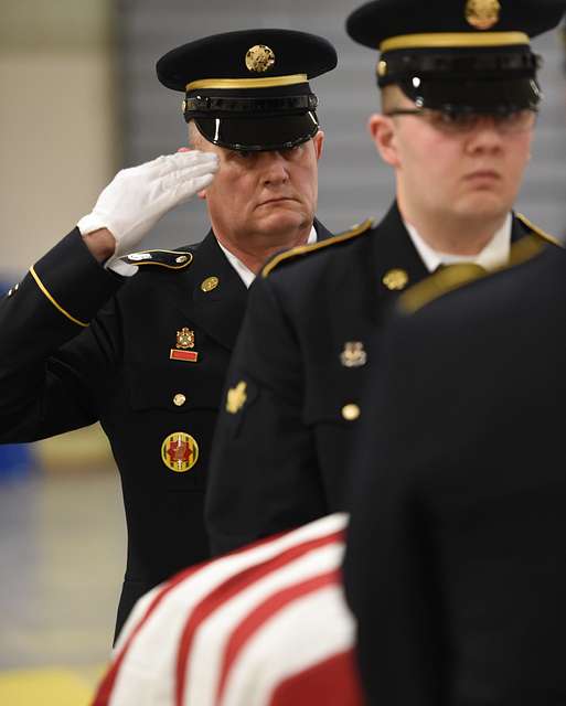 Sgt. 1st Class Wilder Hatch salutes the casket during - PICRYL Public ...