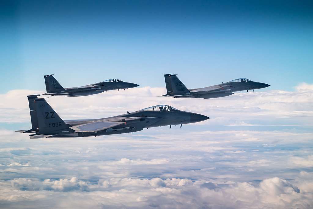 F-15C Eagles fly in formation over the East China Sea - NARA & DVIDS ...