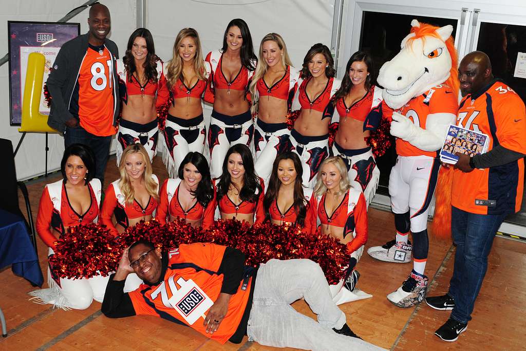 Denver broncos cheerleaders denver broncos hi-res stock