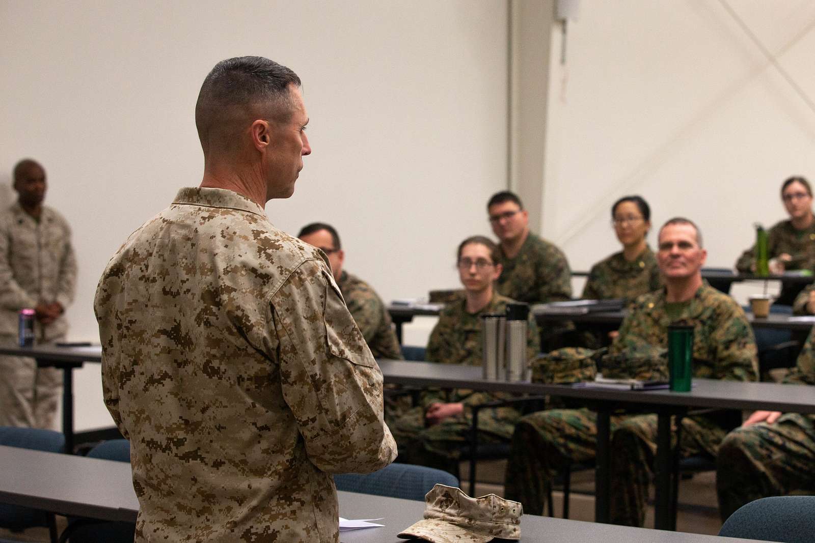 Frouke Beeksma, an athlete of the Royals Swimming Team at the Queens  University of Charlotte, participates in Marine Corps water survival  training during United States Marine Corps' 2018 Marine Week in Charlotte