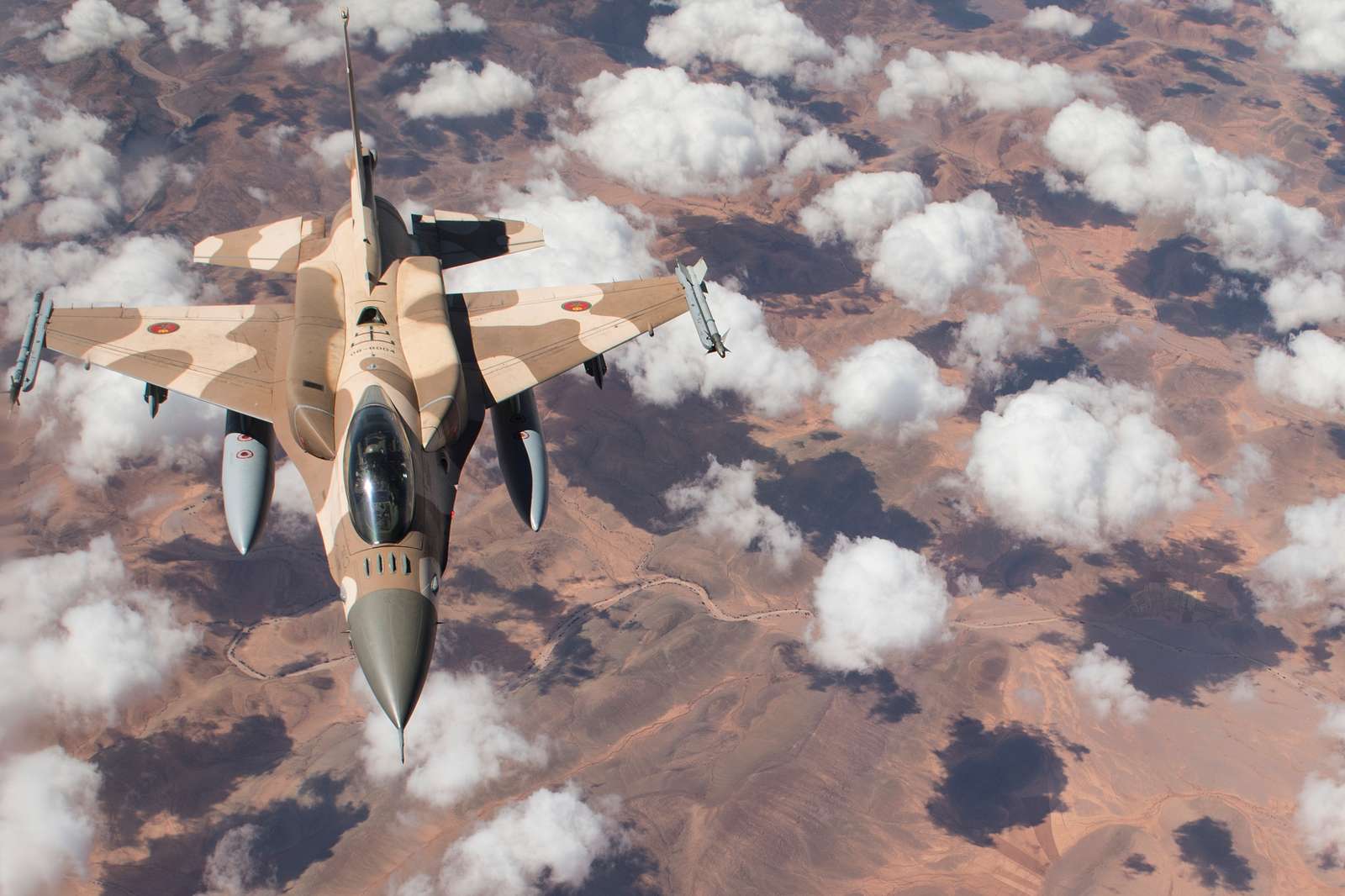 A Royal Moroccan Air Force F-16 Prepares To Rejoin - NARA & DVIDS Public Domain Archive Public ...