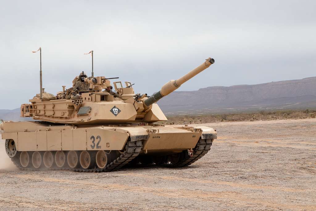 An M1 Abrams battle tank belonging to 2nd Armored Brigade - PICRYL ...