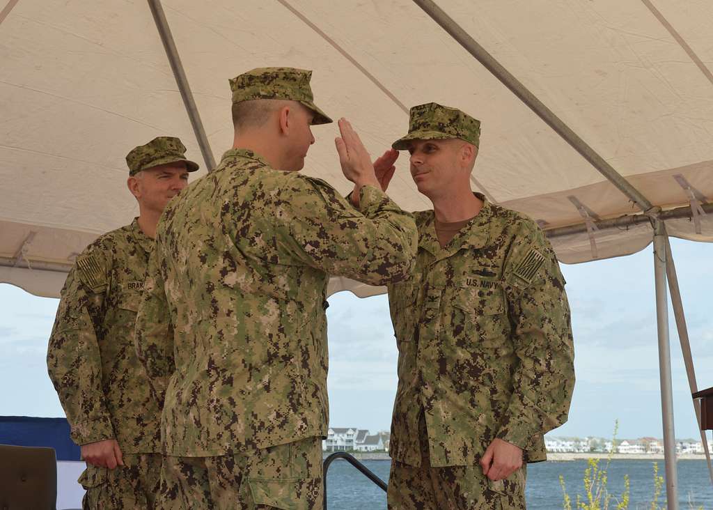 Capt. Ty Britt returns the salute of Capt. Robert Klaszky, - NARA ...