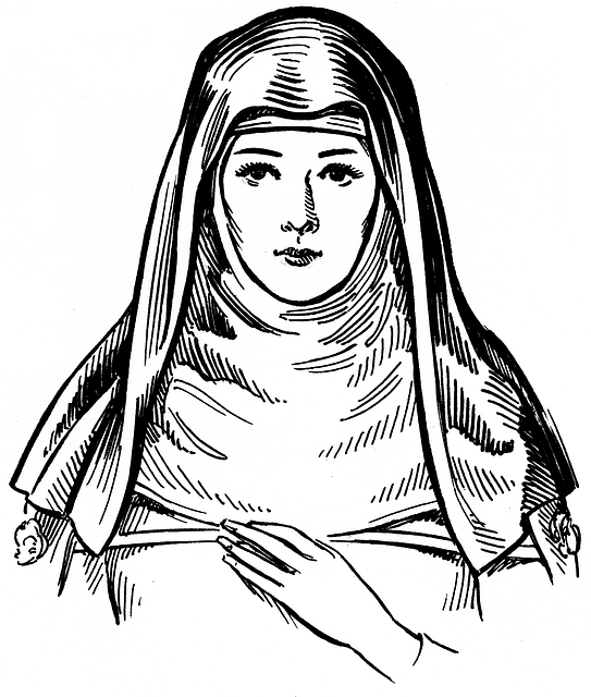 The wife of Manoah (woman in a veil and wimple) . circa 1250