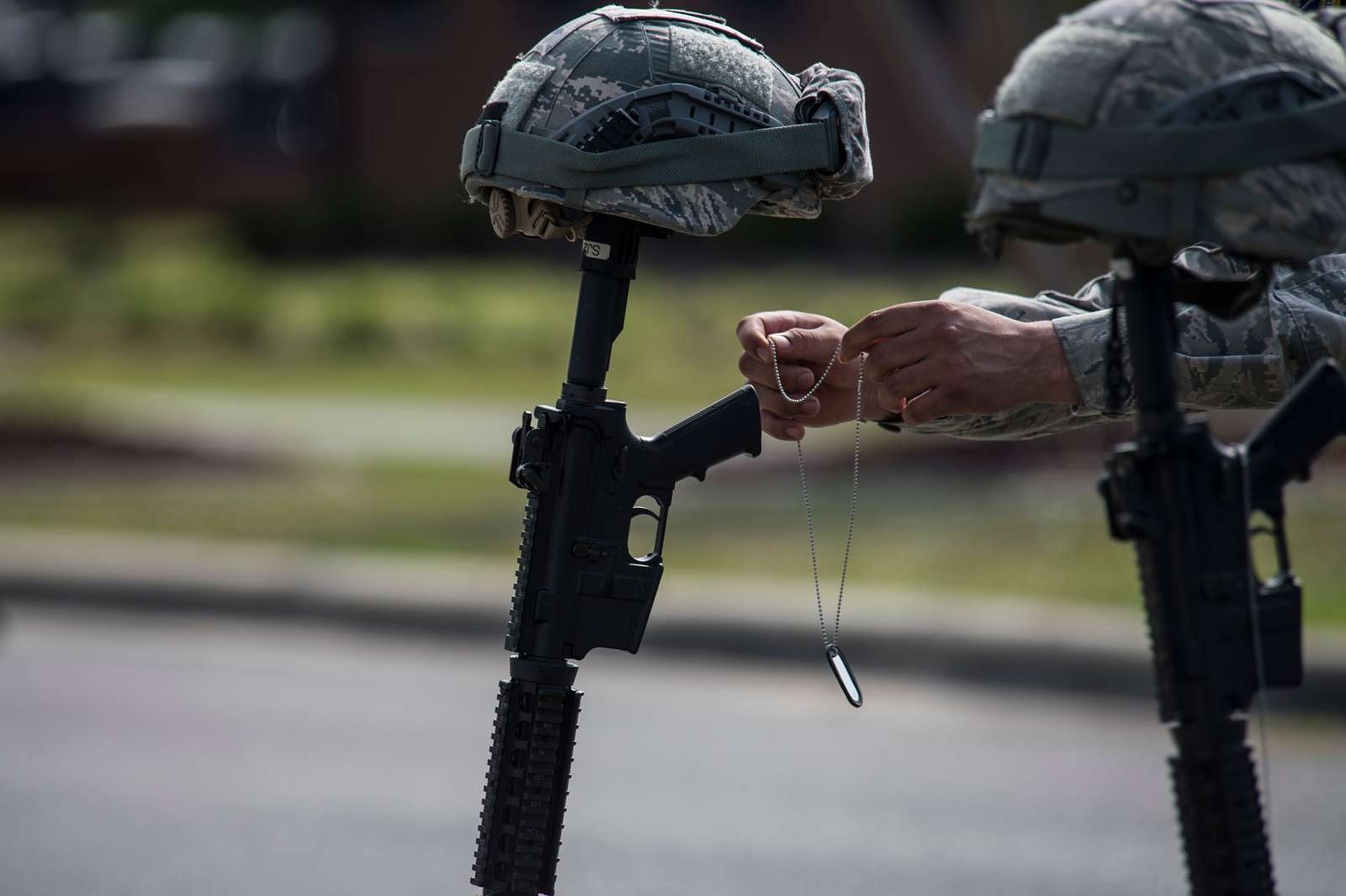 A Dog Tag Is Placed On The Fallen Soldier Battle Cross - NARA & DVIDS ...