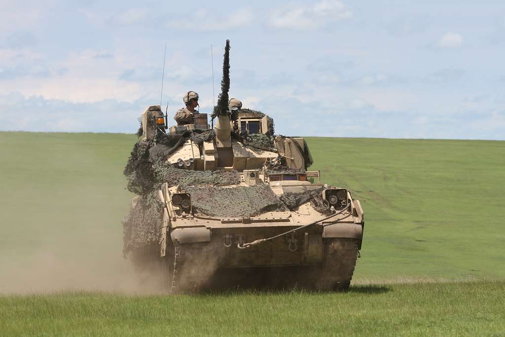 A Bradley Fighting Vehicle assigned to 1st Battalion, - PICRYL Public ...