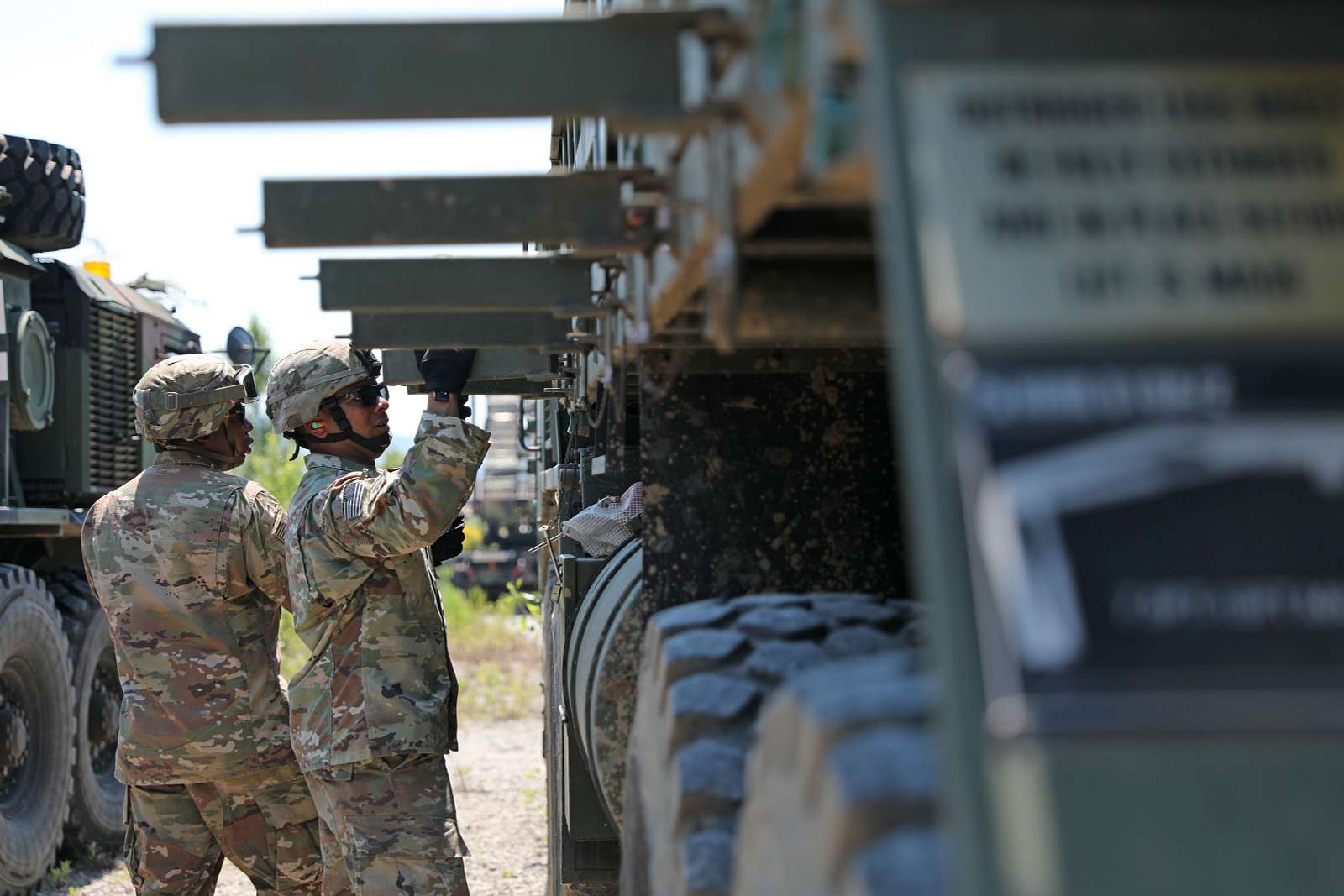 Soldiers With The 5th Battalion 7th Air Defense Artillery Regiment Get