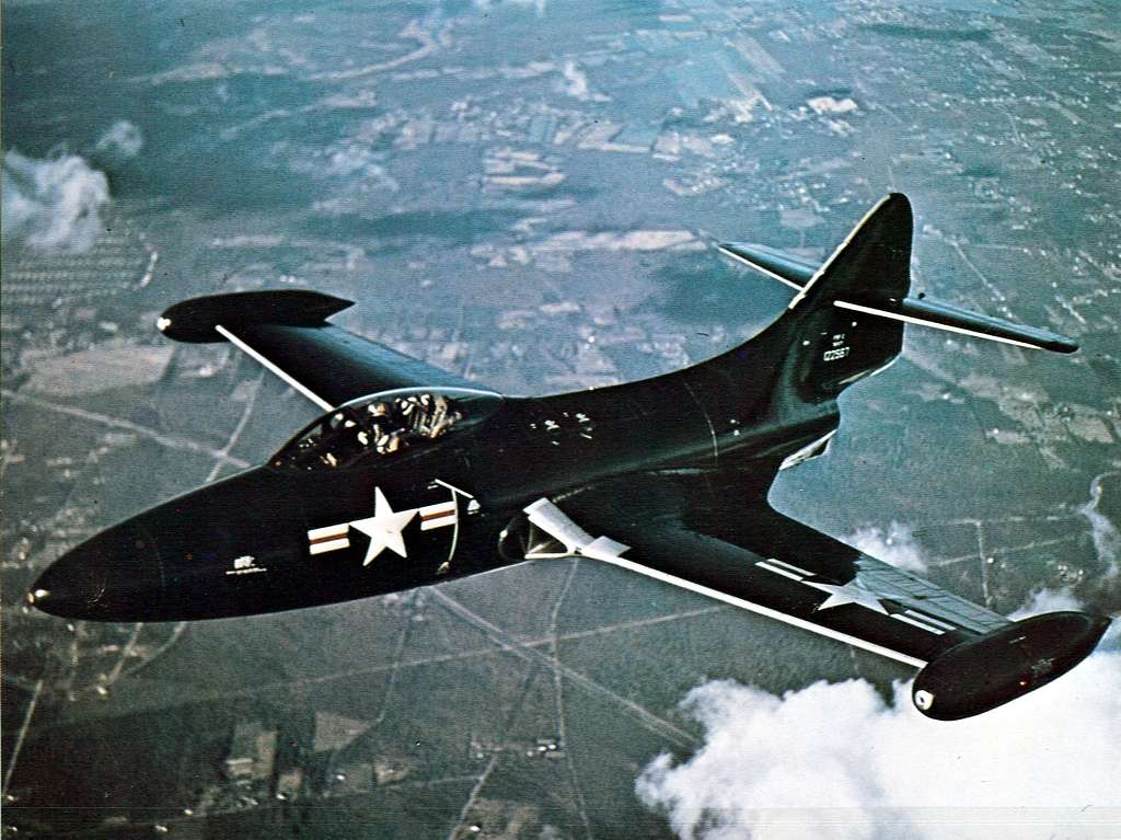 A U.S. Navy Grumman F9F-2 Panther (BuNo 122567) was the eighth production  aircraft. c1949 - PICRYL - Public Domain Media Search Engine Public Domain  Search