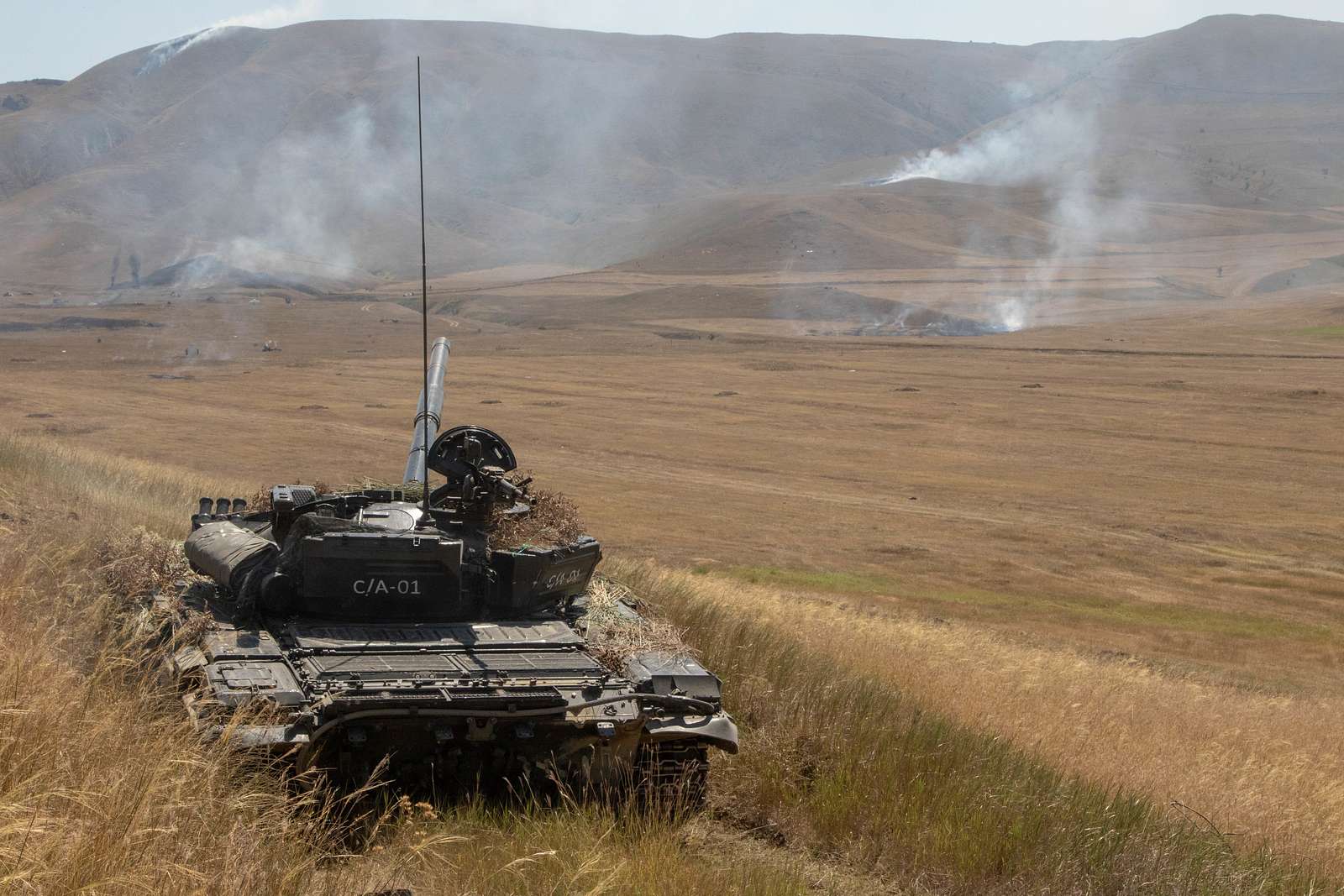 A Defense Force T72 main battle tank fires U.S. National Archives & DVIDS Public