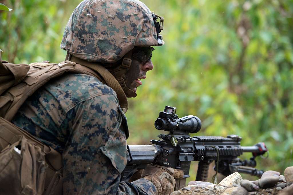 A U.S. Marine Corps infantry rifleman assigned to the - NARA & DVIDS ...