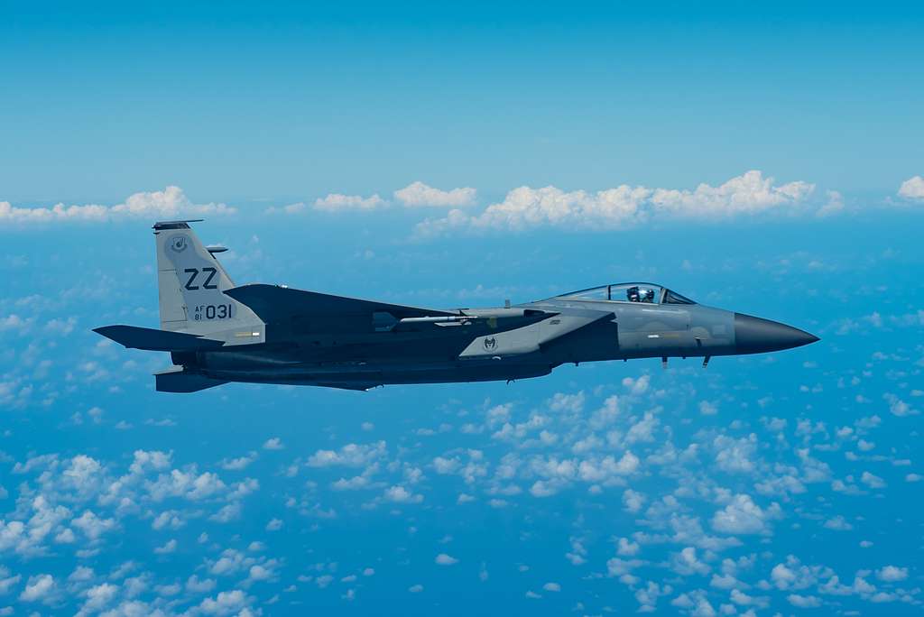 An F-15C Eagle from the 44th Fighter Squadron flies - PICRYL Public ...